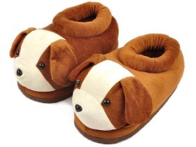 Тапочки Собачки коричневые - купить в интернет-магазине kgrm.ru