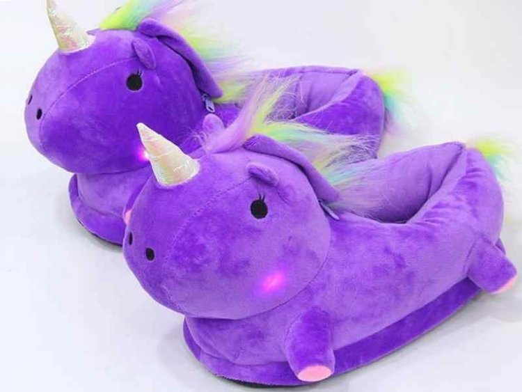 Тапочки единороги светящиеся фиолетовые - купить в интернет-магазине kgrm.ru